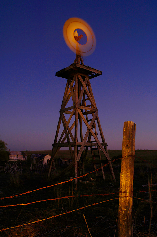Texas historical cattle ranch windmill near Buda, proir to developers tearing all of it down to build track homes.