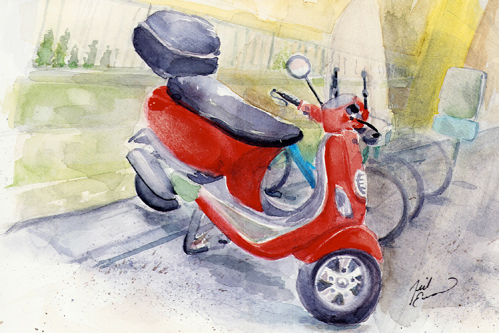 Italy Florence Vespa  Art | Jill Evans art + design