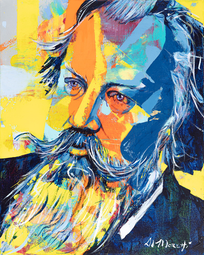 Johannes Brahms portrait painting by Al Moretti