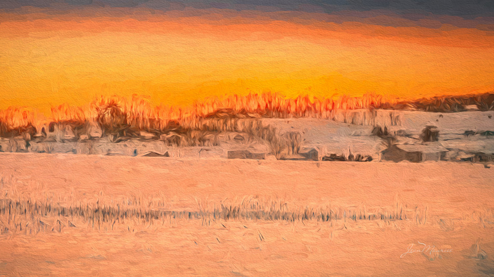 Sunset On A Snowy Day Photography Art | J-M Artography