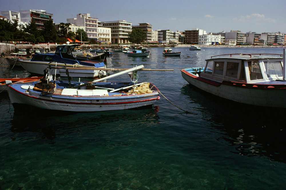 Caiques (Kaiki) At Loutraki Harbour,  Greece Photography Art | LazarosImages