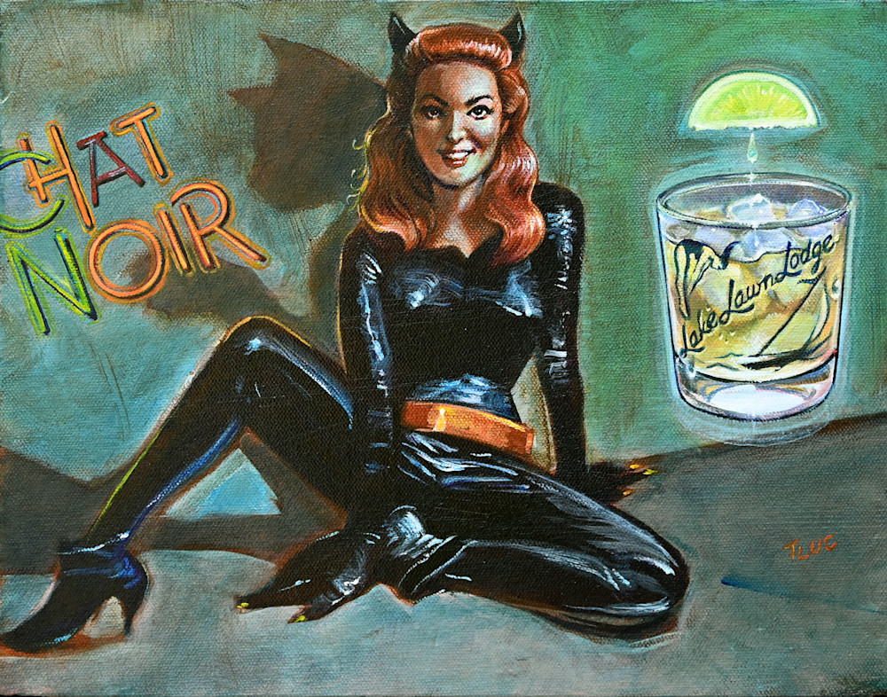Terry Luc Art - Tequila Cat with a Squeeze