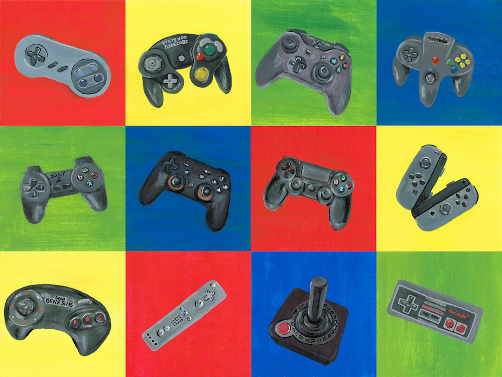 Pop Controller Collection Horizontal - Video Game Inspired Fine Art Prints & Merch 