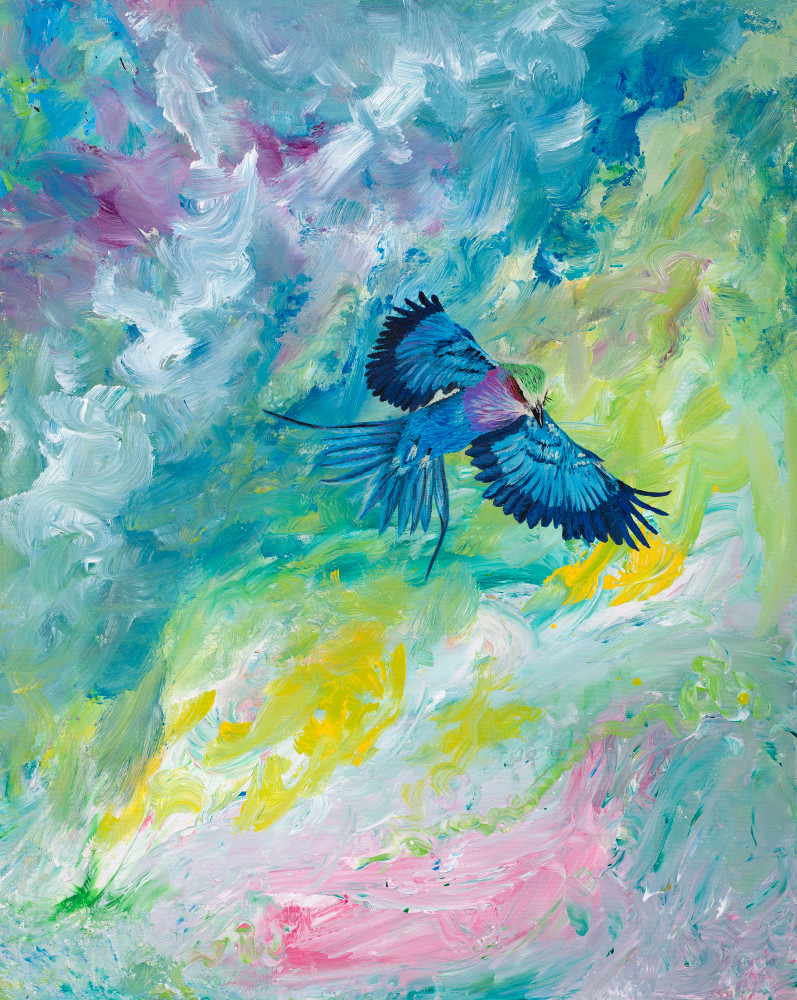 Ascend My Lilac Breasted Roller Art | Nicole Royer Art