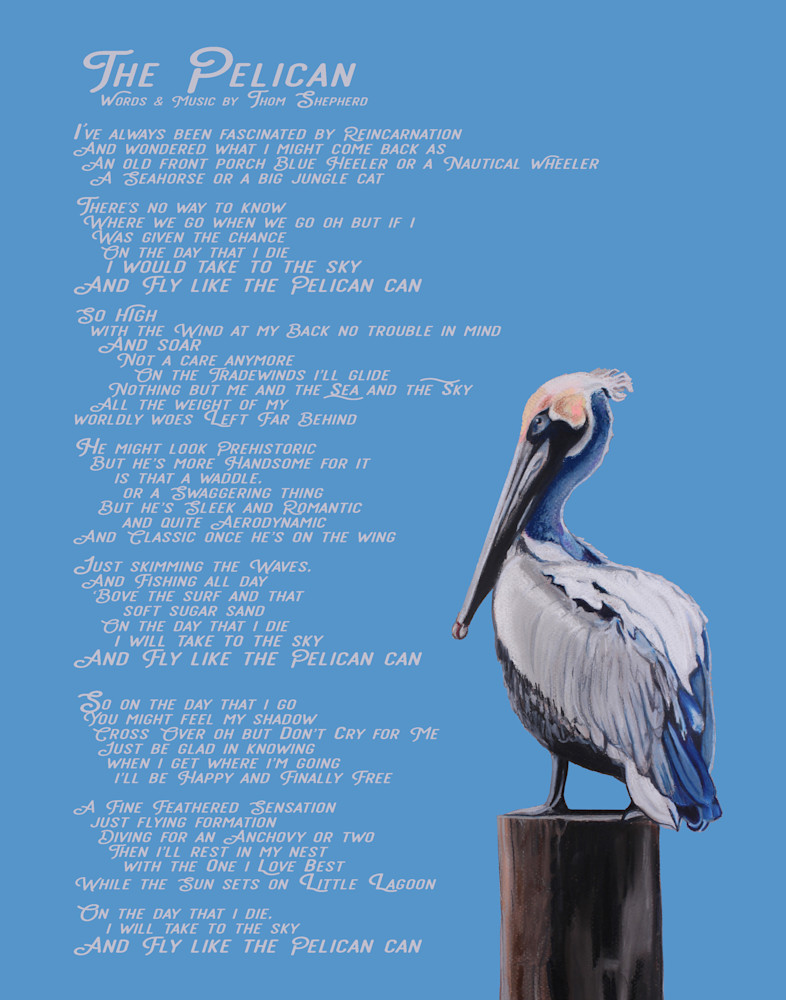 The Pelican Lyric Art   Blue Art | Thom Shepherd Art