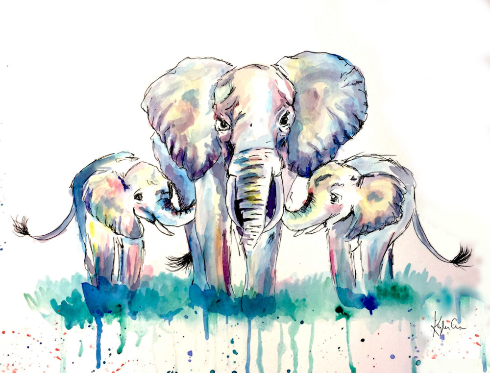Elephants Art | Kayla Grace Art