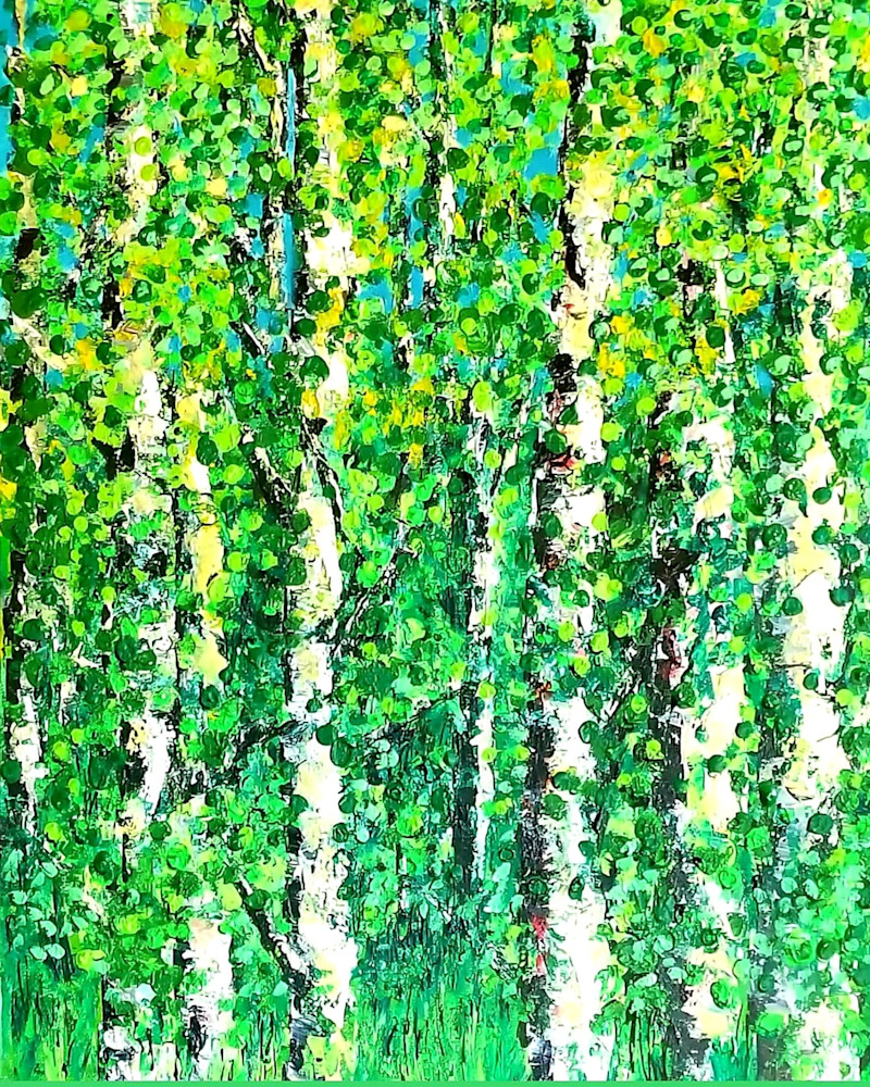 Krista Falkenstine Art -Summertime Aspen Trees