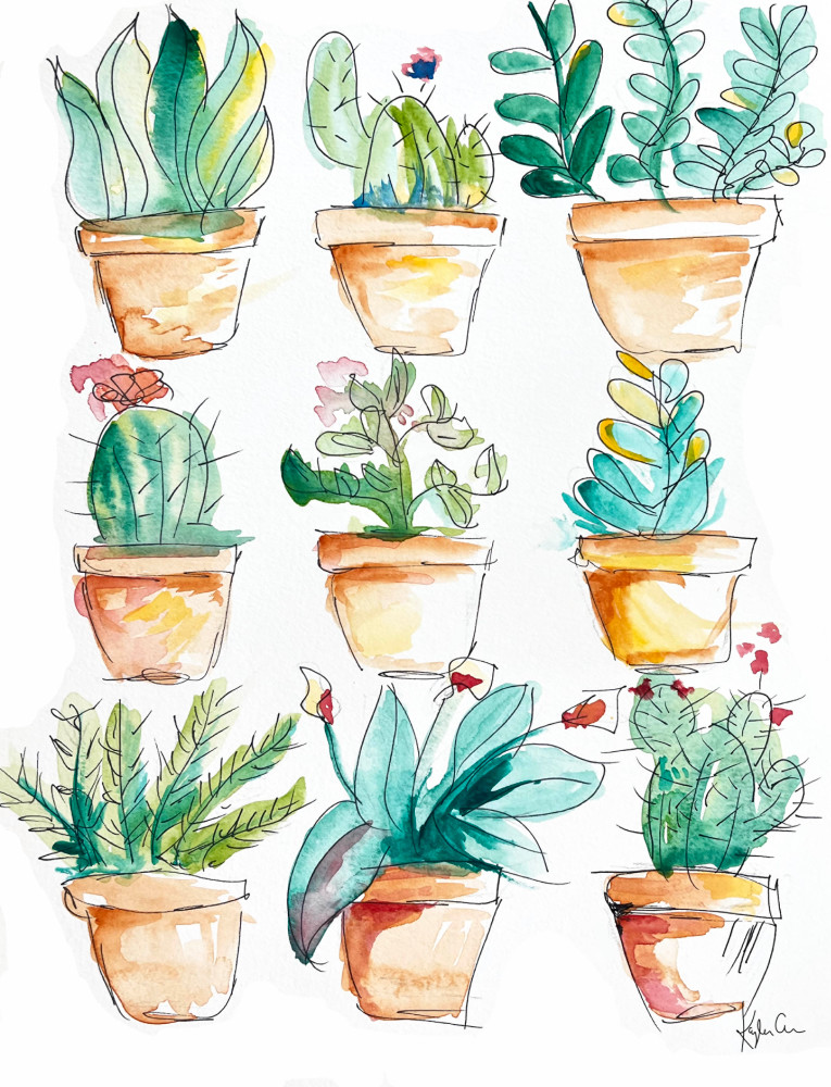 Potted Plants Art | Kayla Grace Art