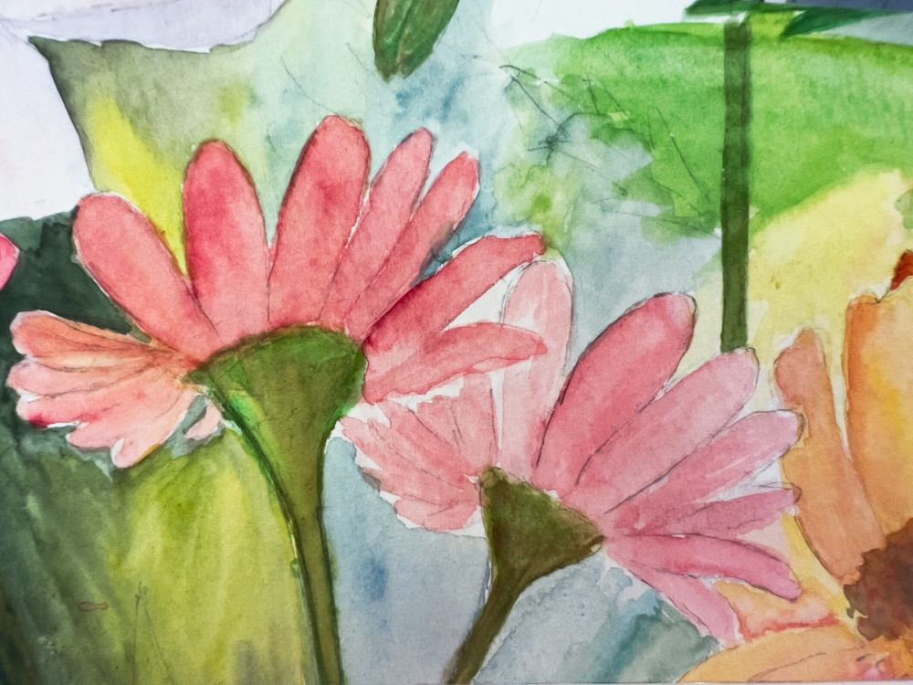 Two Pink Flowers   Garden Mini Series Art | AllThingsBeautiful LLC