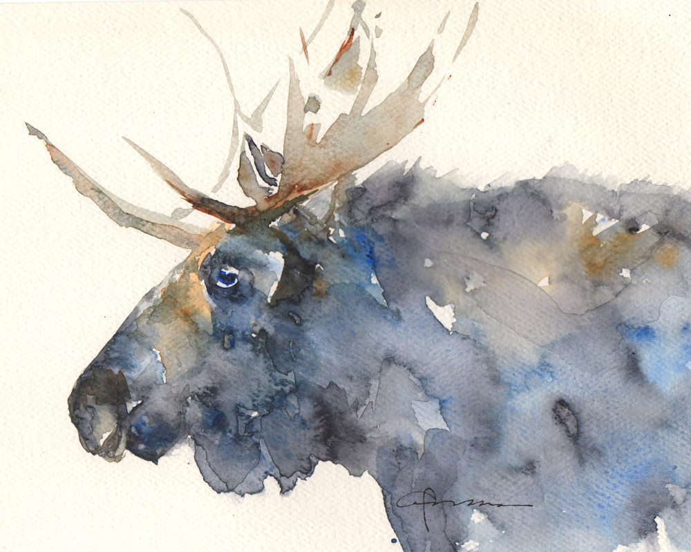 Moose Watercolor Print | Claudia Hafner Watercolor