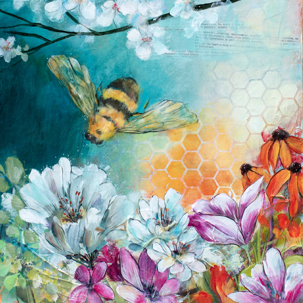 Bee archival art print by Jen Singh