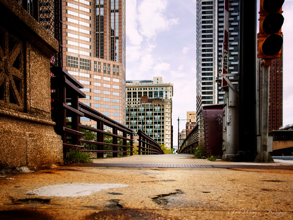 Chicago Bridge Low Perspective Photography Art | Gail Wiley Thompson Photography