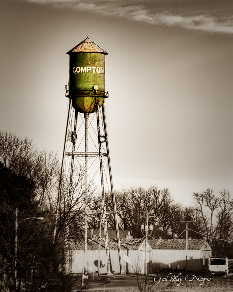 Compton Water Tower Photography Art | Gail Wiley Thompson Photography