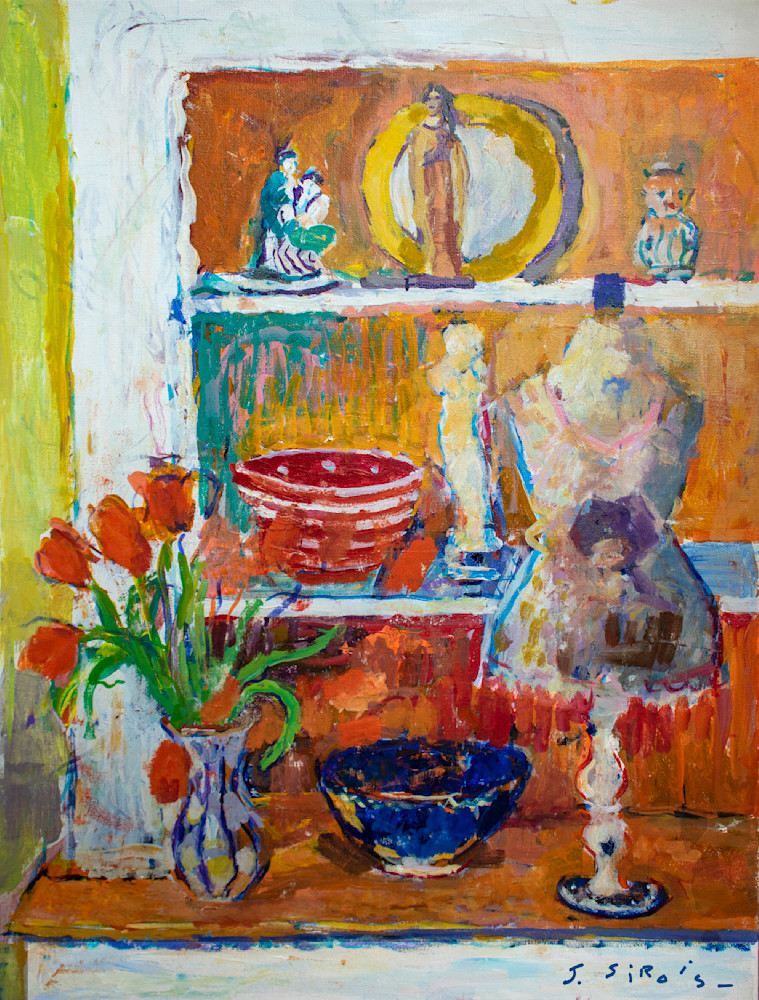  Red Tulips With Mannequin  Art | John Sirois