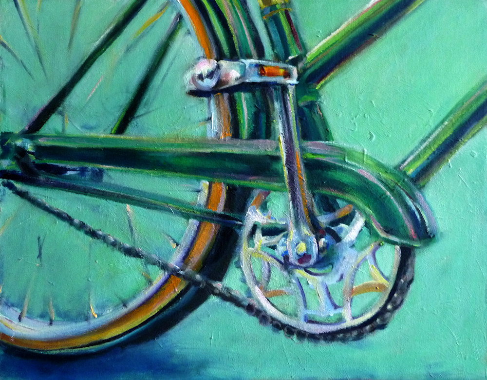 Bicycle Gears In Green Art | Meghan Taylor Art