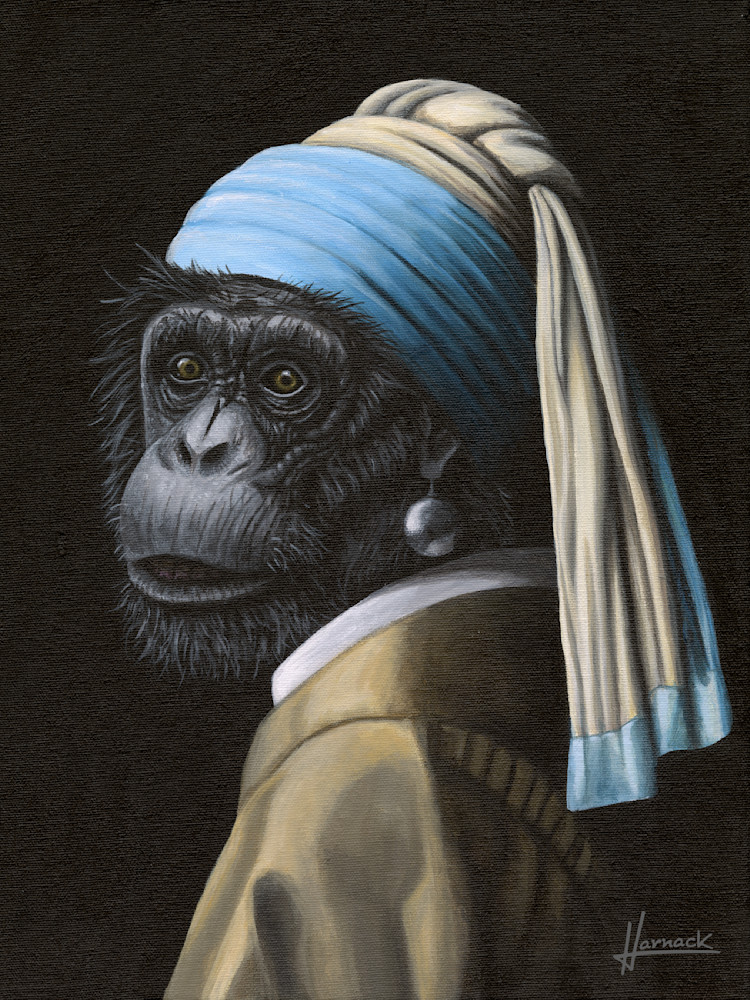 Chimp with a Pearl Earring - By Josh Harnack