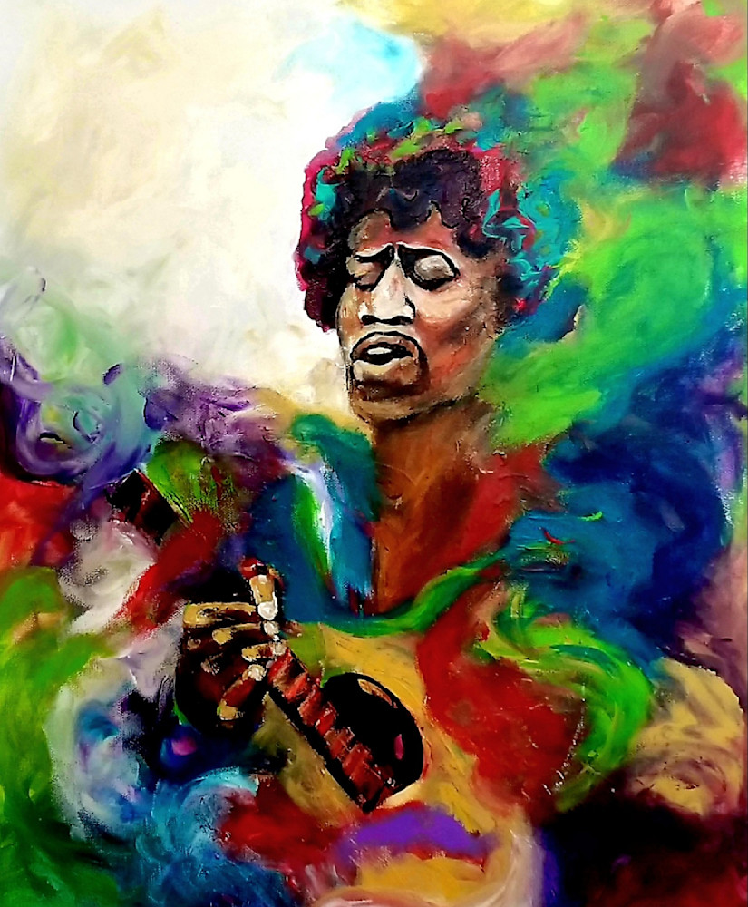 Krista Falkenstine art, Hendrix in a haze.