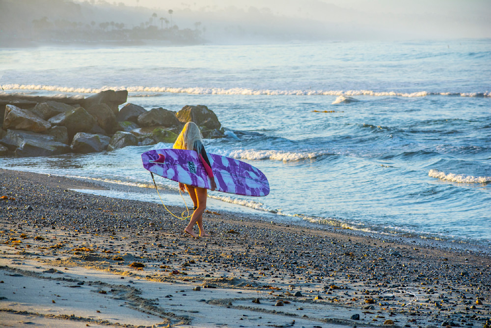 Lady Surfer At Doheny Park, Dana Point, Ca Photography Art | Audrey Nilsen Studios
