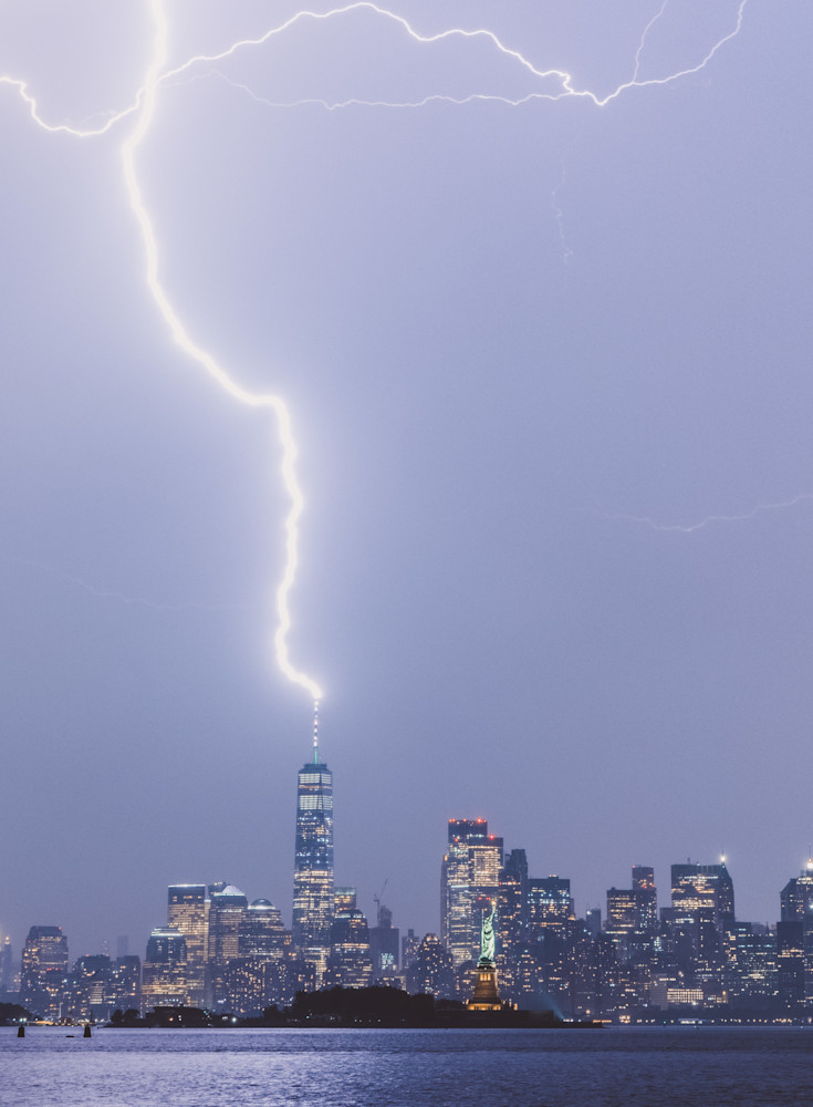Lightning Touching The World Trade Center   Storm Photography Art | Images By Brandon
