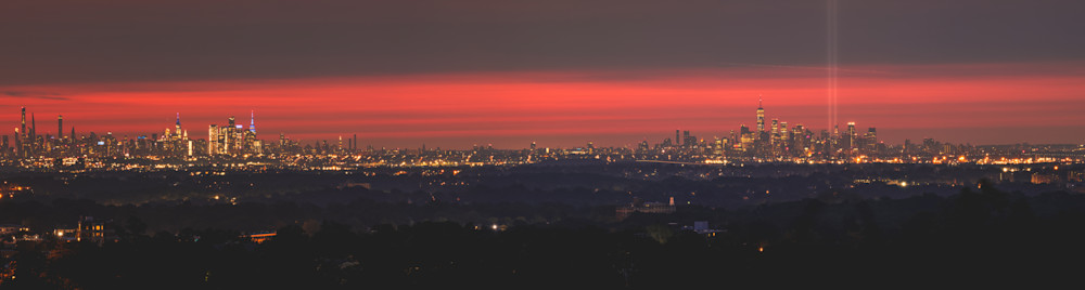 New York City   Skyline At Sunrise With Tribute Lights Photography Art | Images By Brandon