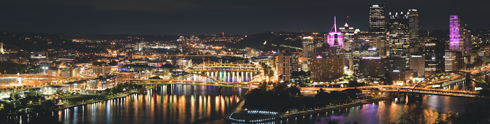 Pittsburgh   Skyline At Night Photography Art | Images By Brandon