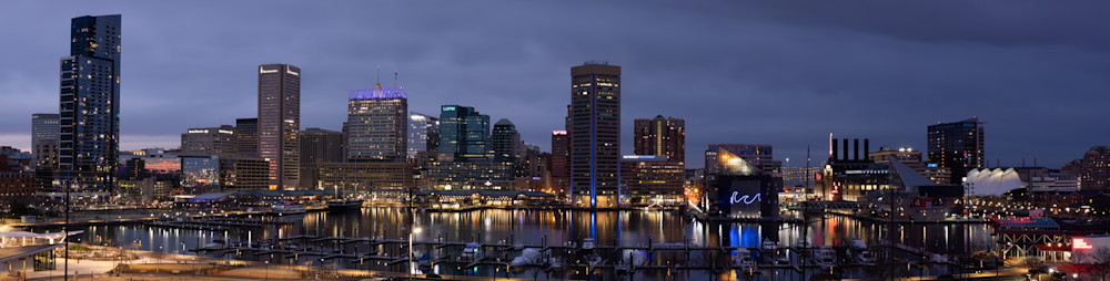 Baltimore   Skyline At Night Photography Art | Images By Brandon