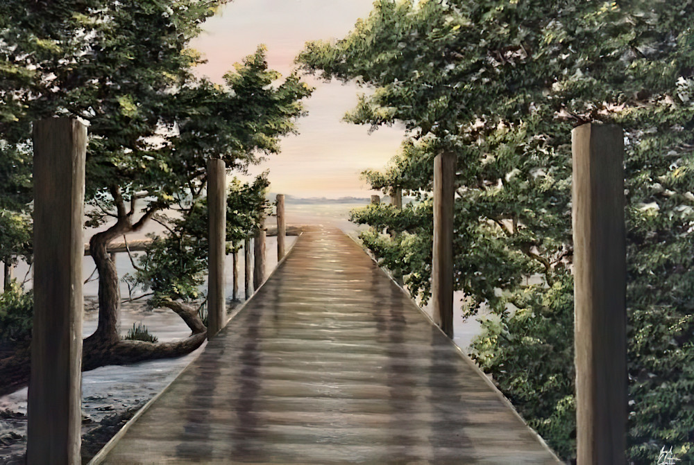 Dock Of The Bay, an Original Painting by Sunscapes Art Joseph Cantin