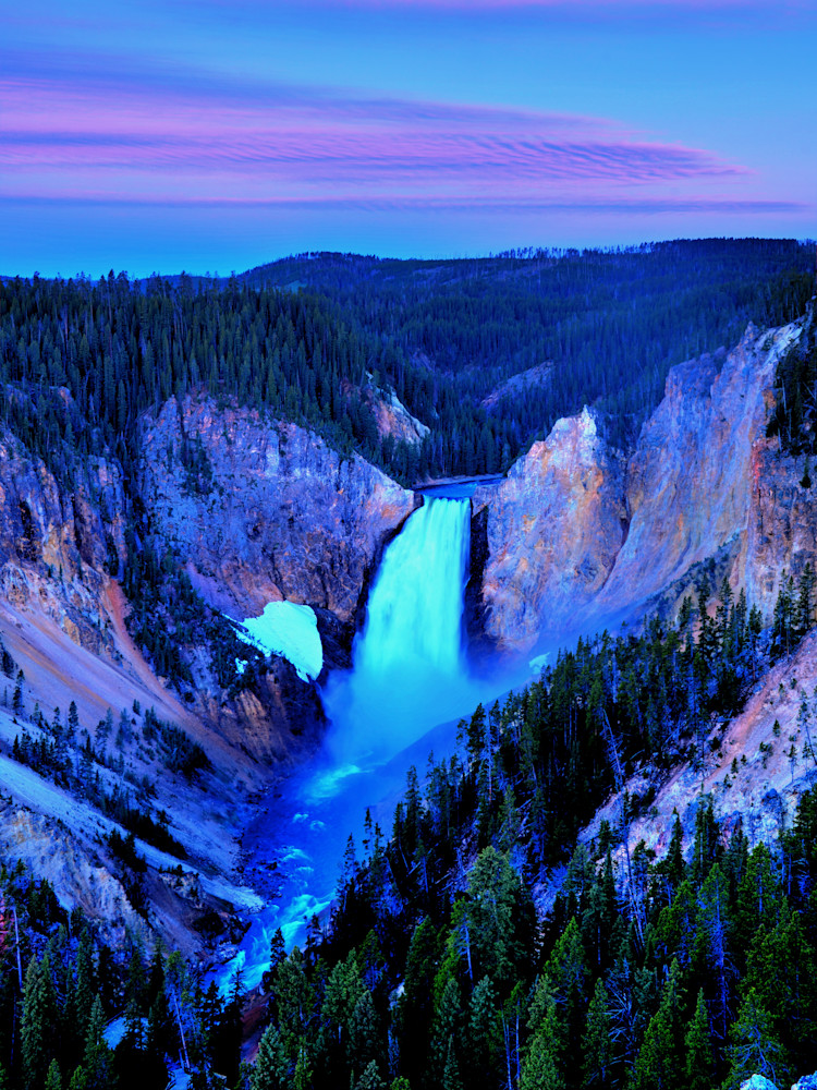 Lower Yellowstone Falls before Sunrise