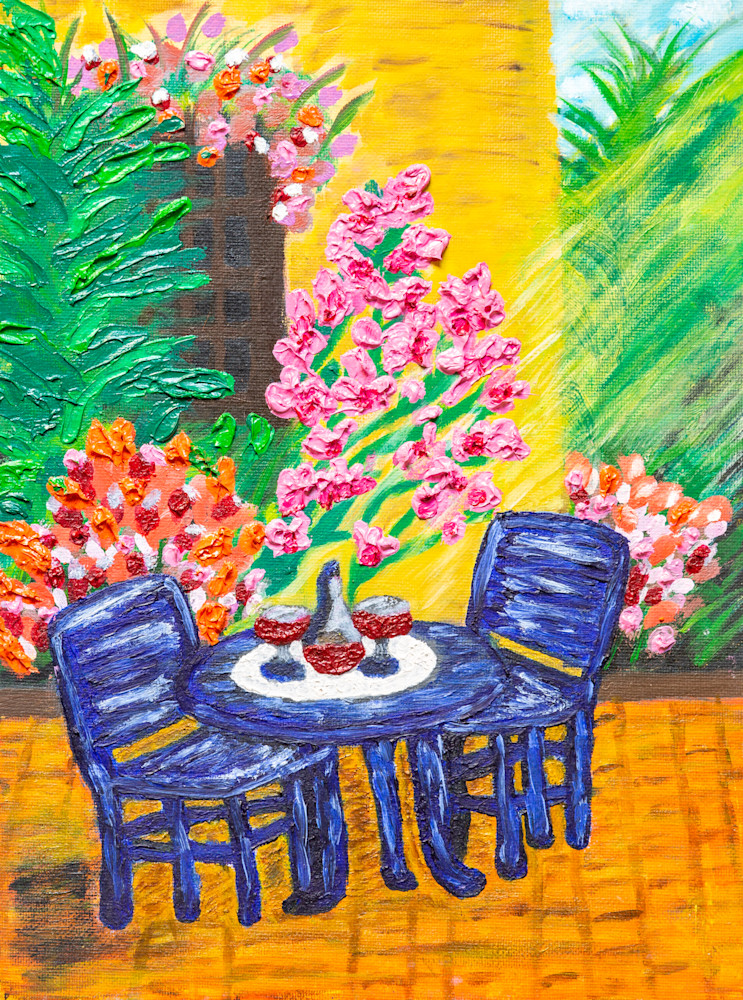Tuscany Garden Table For Two Art | Art With Feeling