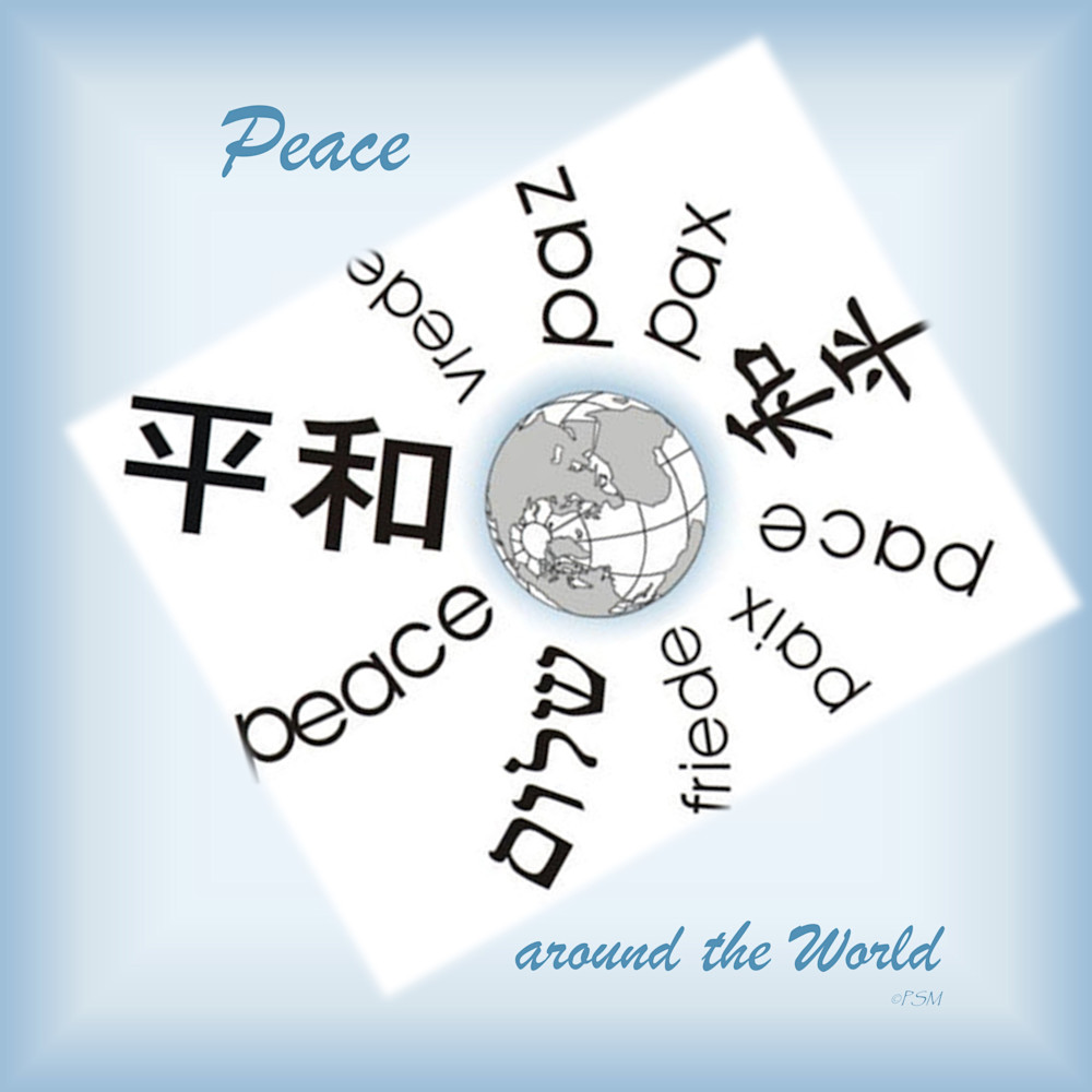 Peace Around World - Word Art