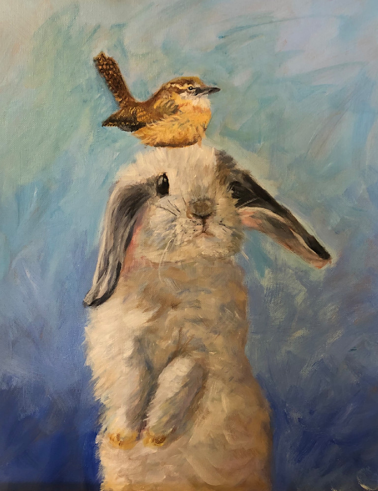 Bunny And Wren Print Art | Teresa Gooldy Art