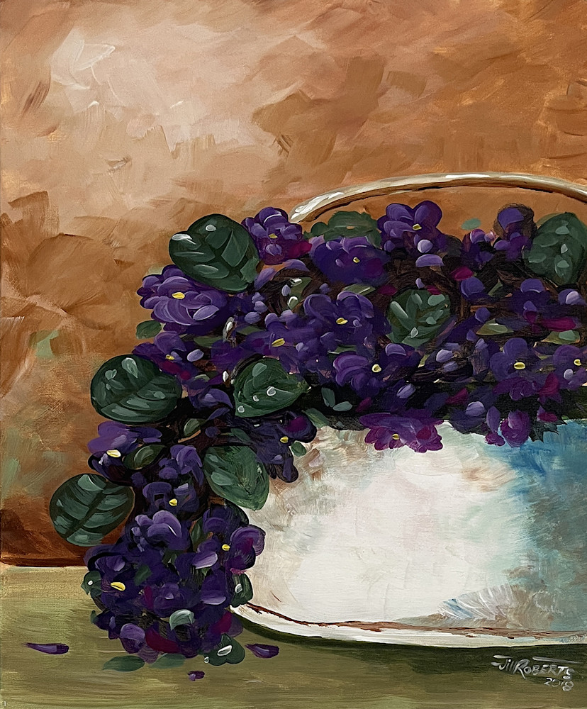 Pot Of Violetas 2 Art | Jill Roberts
