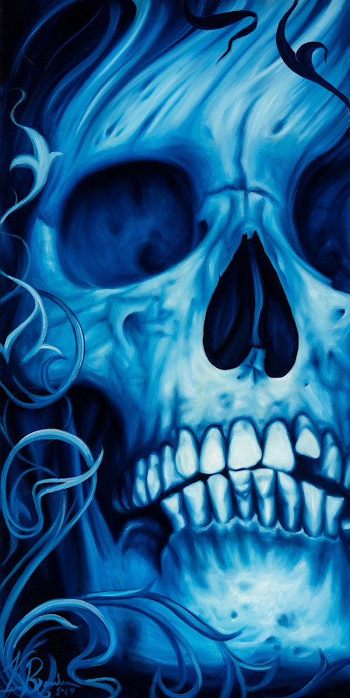 Big Blue Skull Fine Art Print Art | Designs By Pepper Art