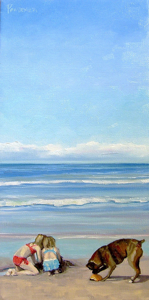 Three's Company | Contemporary Coastal Beach Landscape by Dianna Poindexter