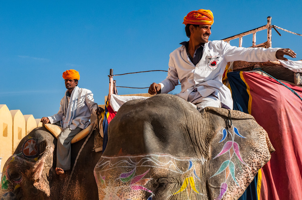 Mahouts and Elephants - Amber Palace, Jaipur, India