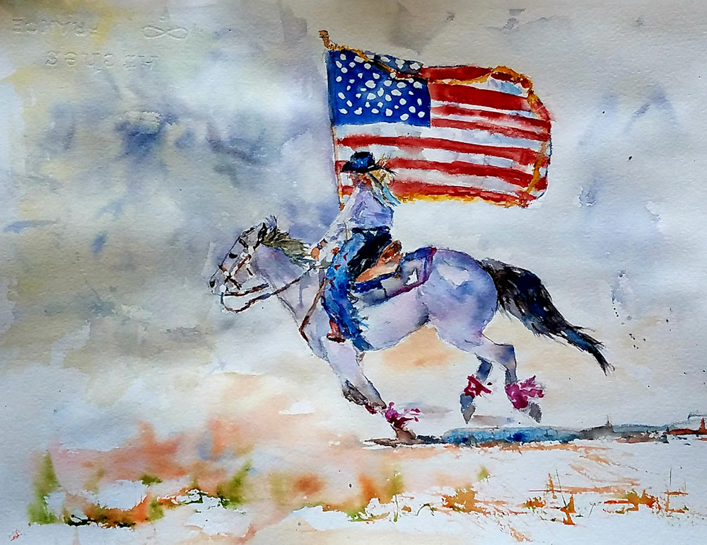 Rodeo Flag Gal Art | Terri Gordon Art