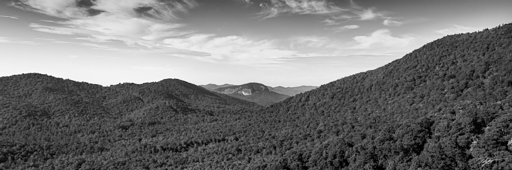 Aerial Looking Glass Rock B&W Photo