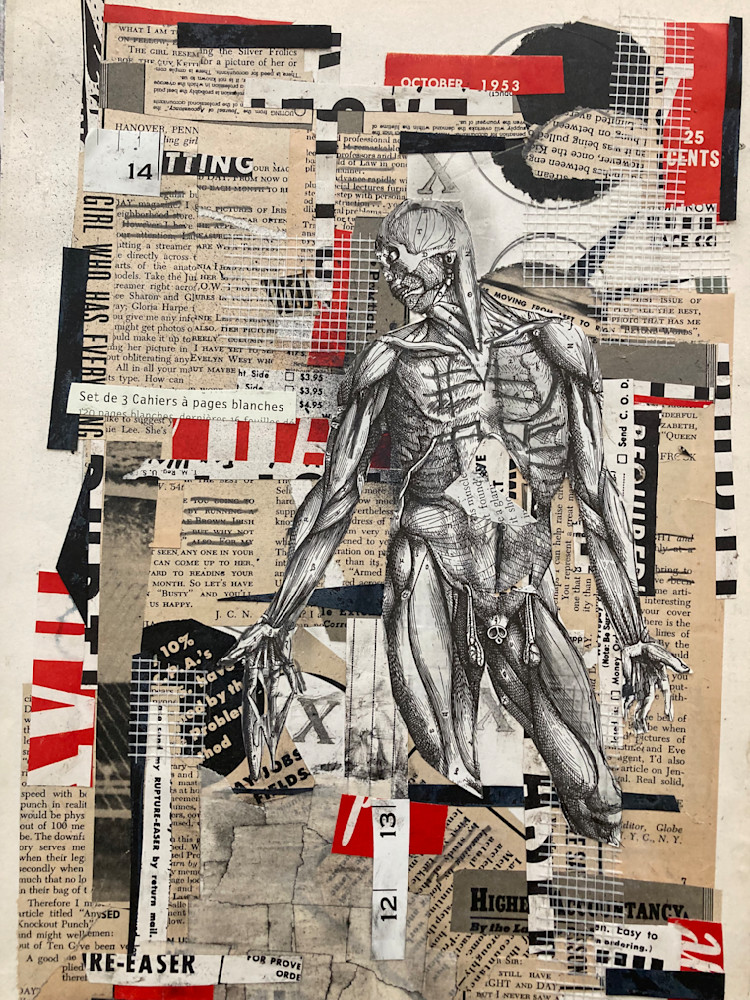 skeleton, anatomy, dada, surrealism, collage