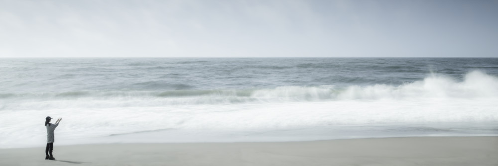 Girl And Ocean   Panorama Photography Art | 4 points photography