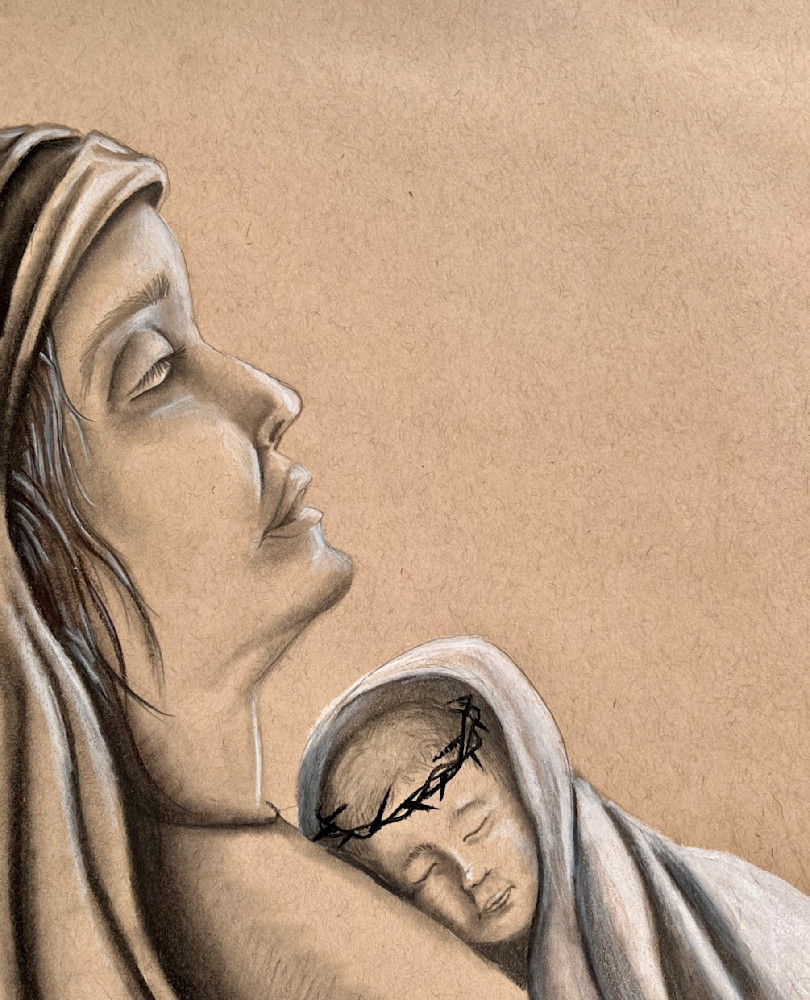 Mary & The Christ Babe Art | Arianna Lomeli Fine Art Studio