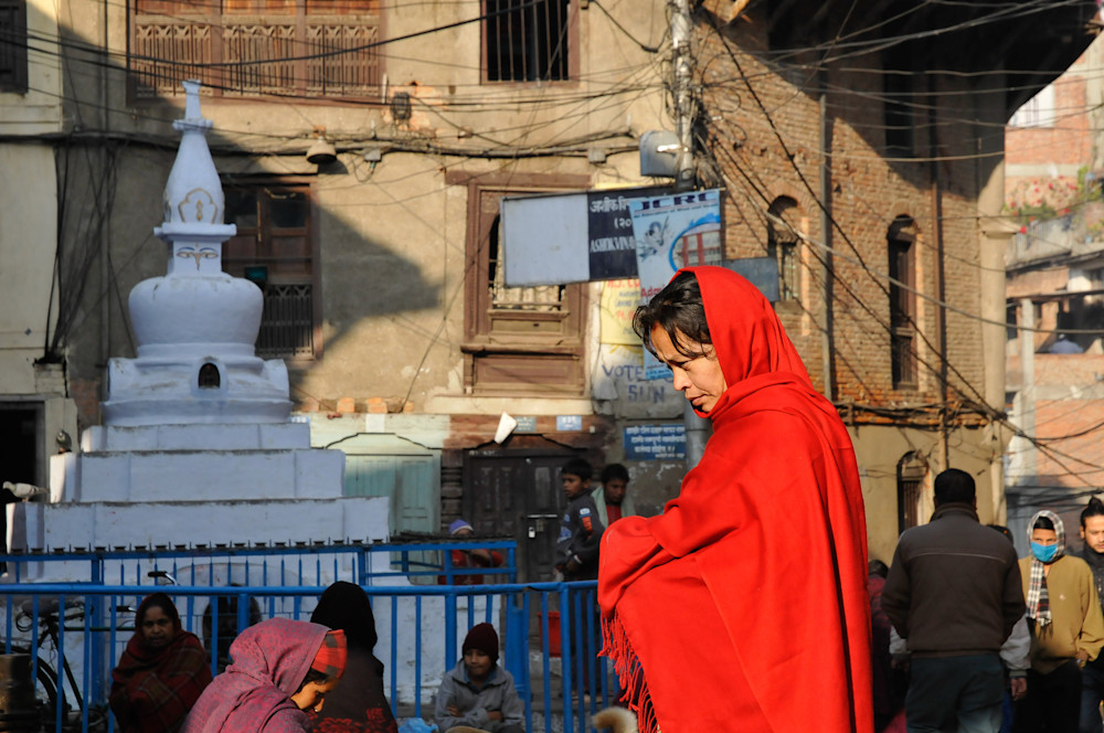 Woman in Red - Durbar Square, Kathmandu