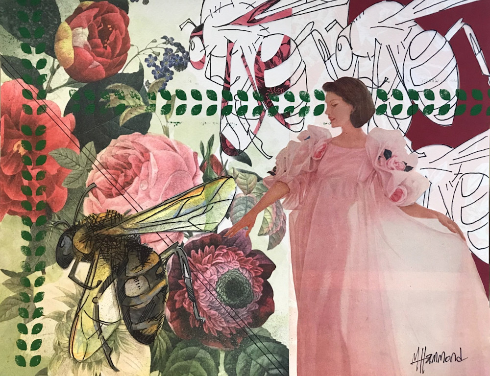Queen Bee 11x14 Collage Art Studio Stingray