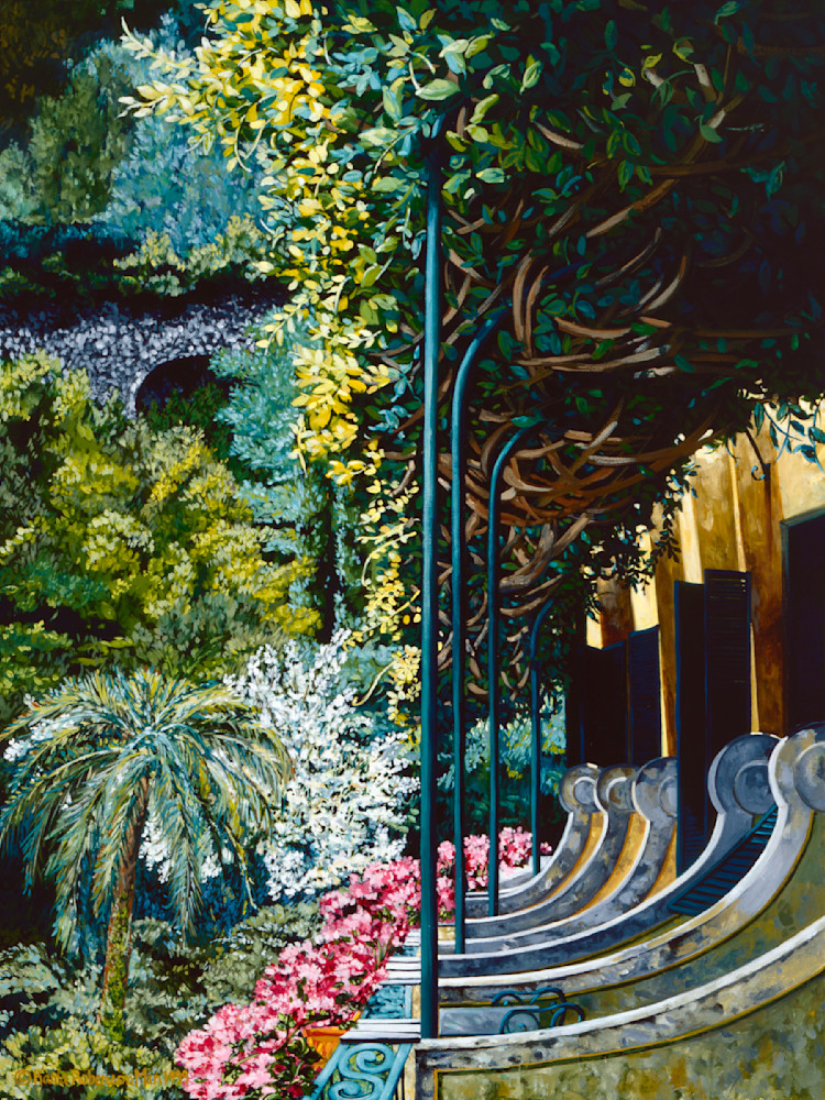 Balconies At The Splendido Hotel, Portofino, Italy Art | Karla Roberson Man, Fine Art and Illustration
