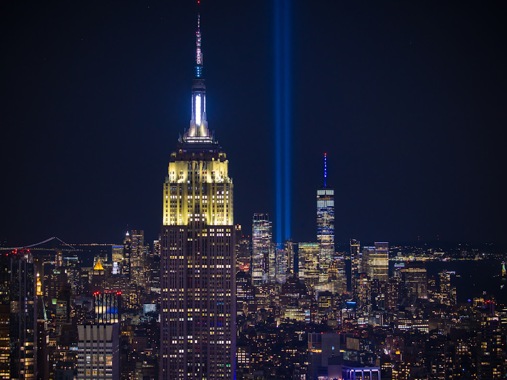 New York City   Tribute Lights Empire State (18x24) Photography Art | Images By Brandon