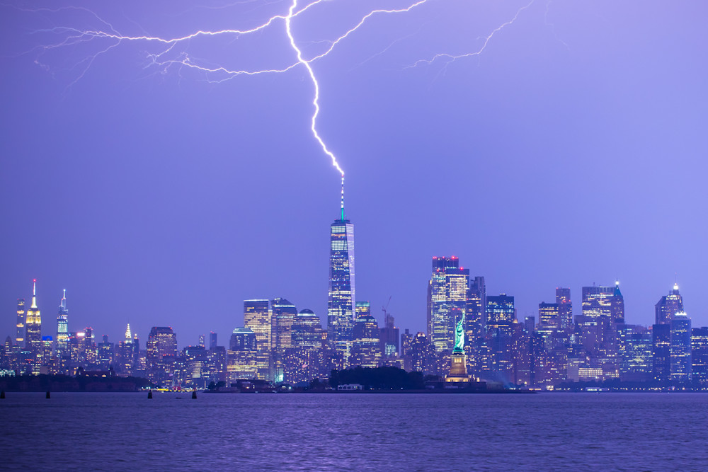 Lightning Touching The World Trade Center (20x30 And 24x36) Photography Art | Images By Brandon