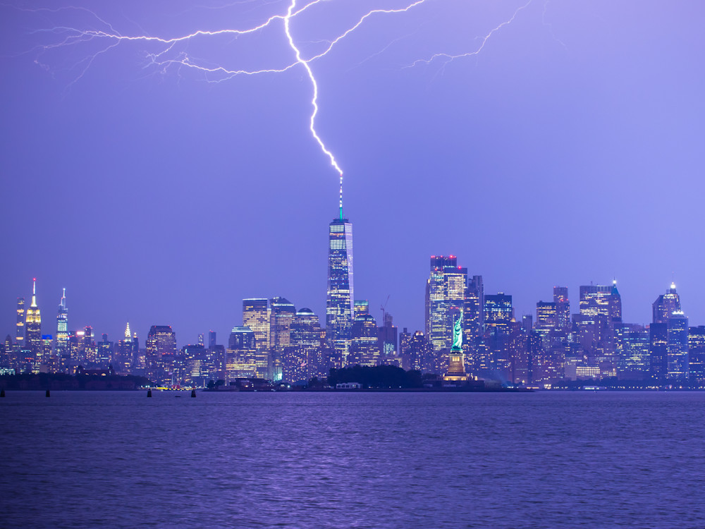 Lightning Touching The World Trade Center (18x24) Photography Art | Images By Brandon