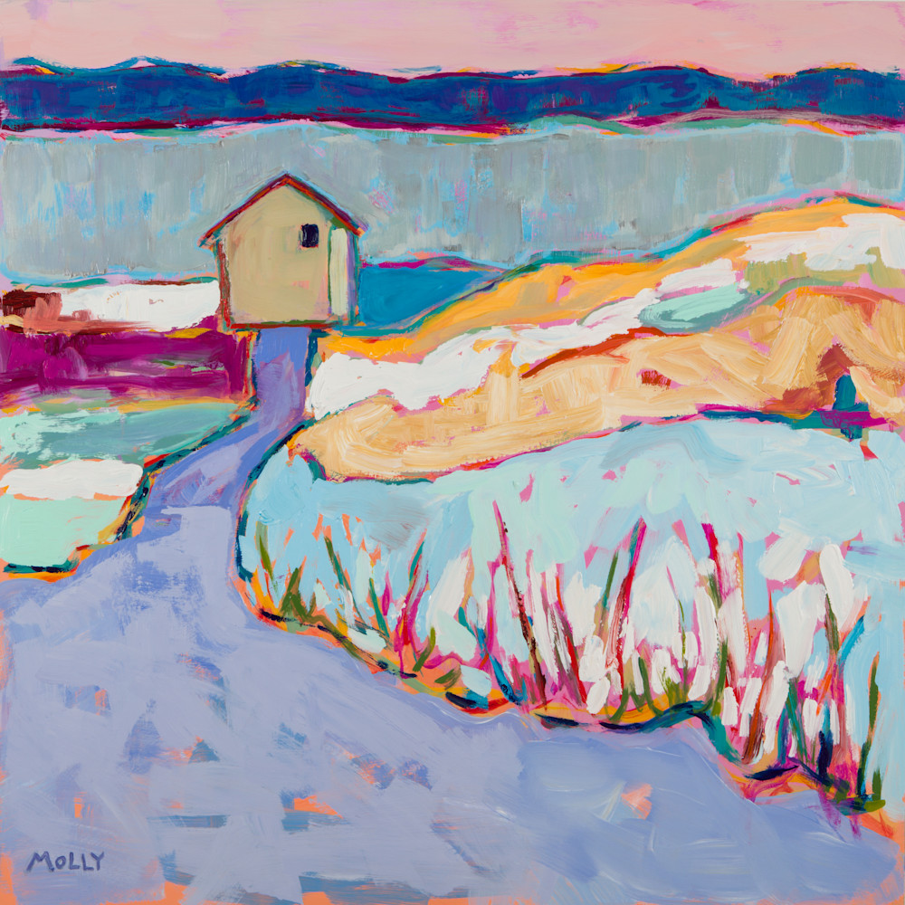 January Sun And The Old Stone Barn 2 Ice Age Trail   Indian Lake Segment Art | Molly Krolczyk Paintings