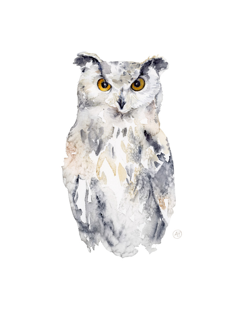 Andrea Henning's art - watercolor owl