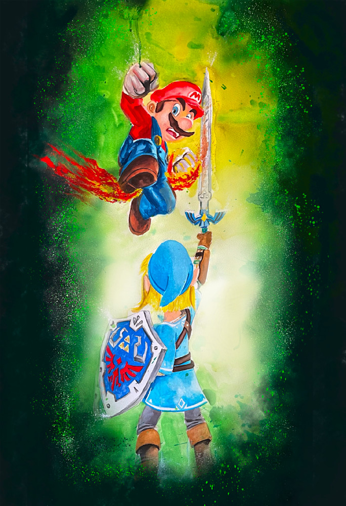Mario Vs Link Art | Scott Hattox Artwork
