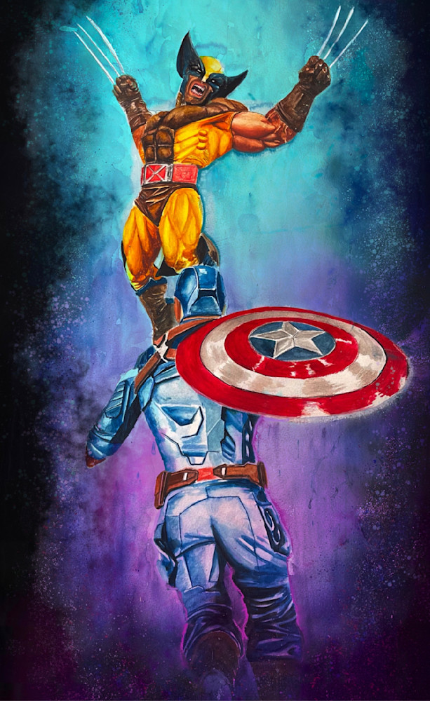 Wolverine Vs Captain America Art | Scott Hattox Artwork